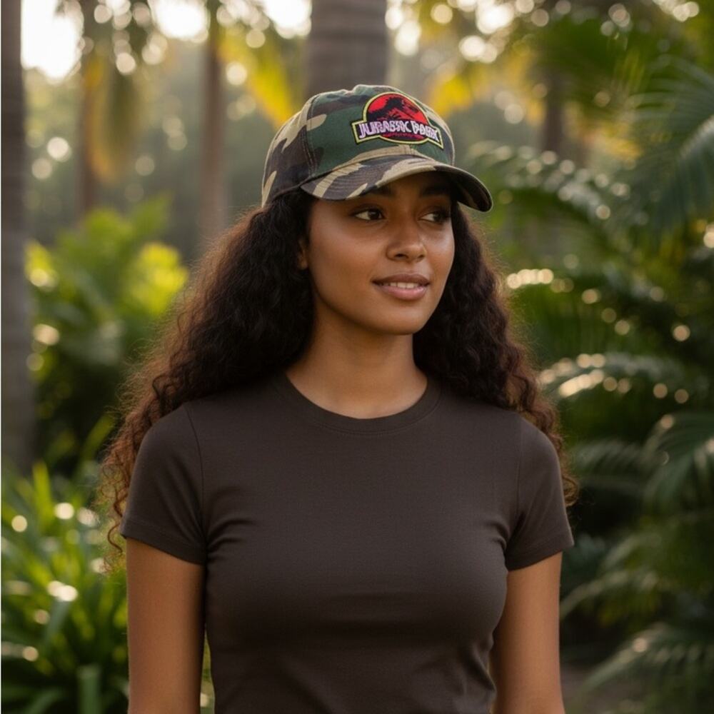 Steven Spielberg Jurassic Park camouflage retro baseball cap hat